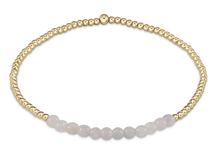 E Newton Classic Beaded Bliss 2mm Bracelet - Gold Gemstone